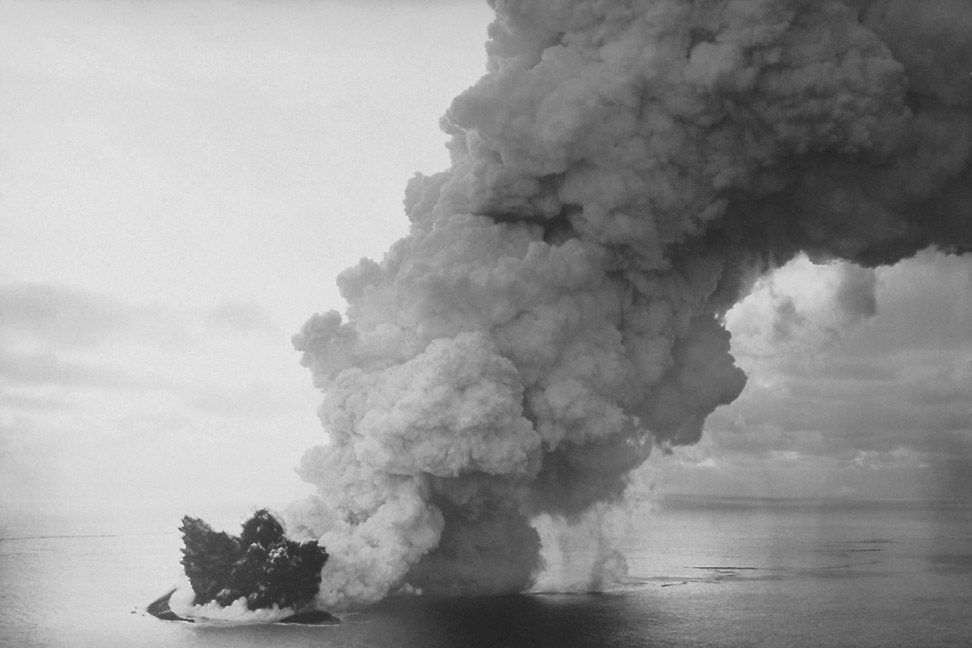 Early in the series of eruptions that created Surtsey Island.