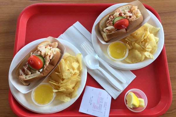 Grab your tray and snag a spot at one of the outdoor picnic tables.