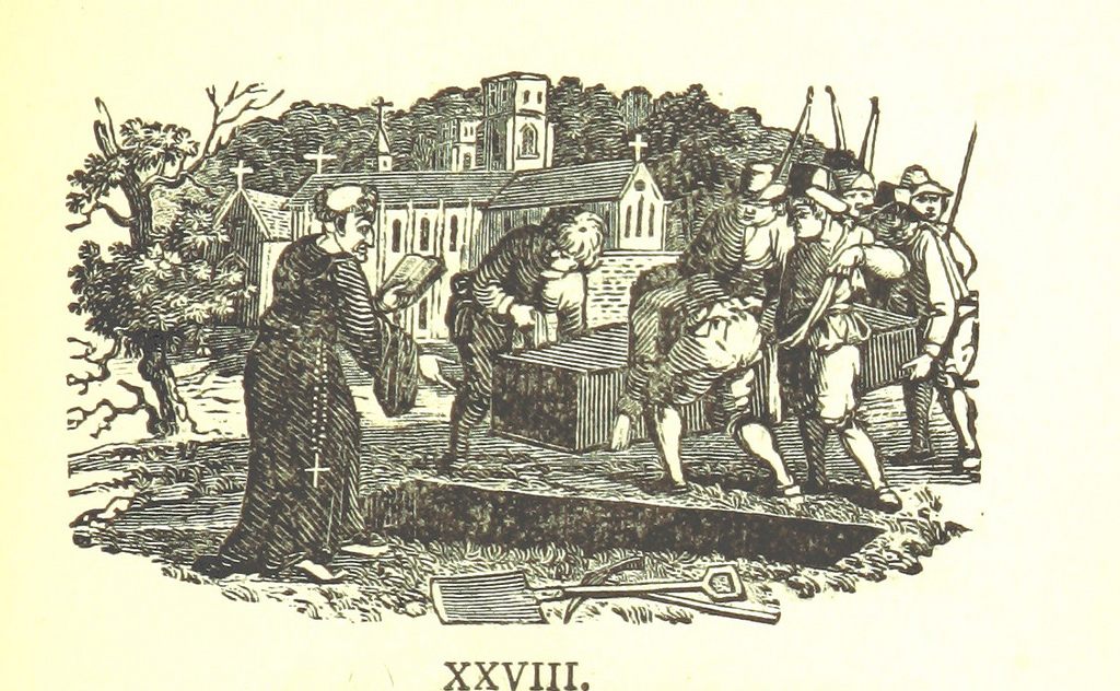 Depiction of a funeral in England, 1795.