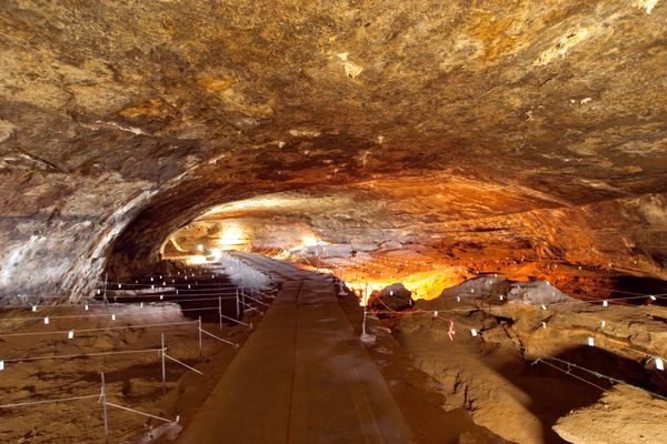 Inside Wonderwerk Caves, underground caves and excavation, Kuruman, Northern Cape