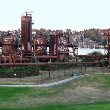 The old gasification plant in Gas Works Park, Seattle