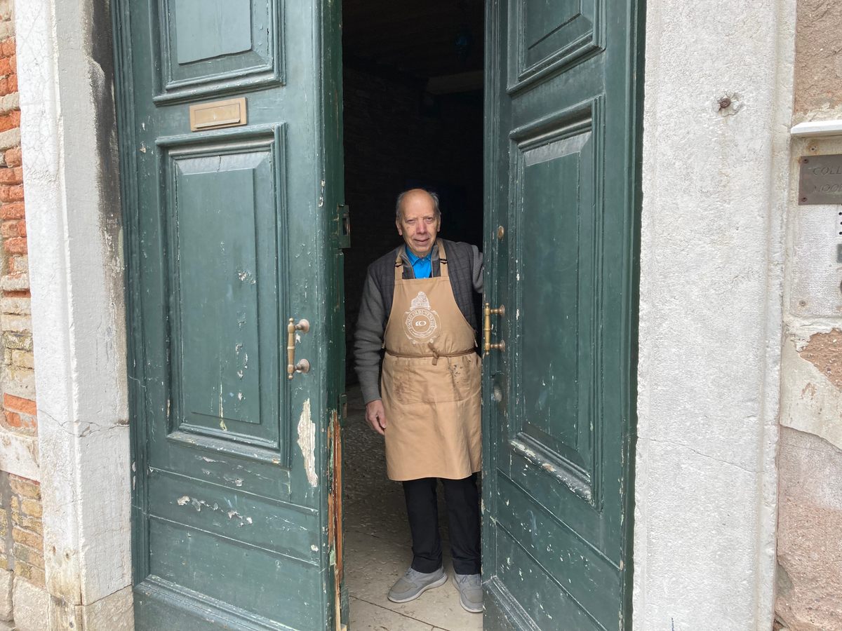Olbi has trained apprentices in his three-room workshop, but none can stay in Venice because of the high cost of living and lack of municipal support. 