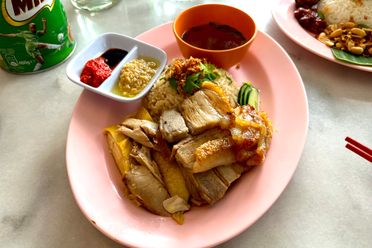 Hainanese chicken rice is in fine form here.