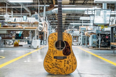 The museum has guitars played by musical legends.