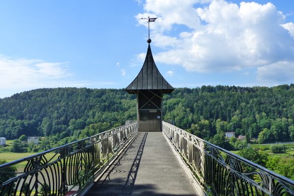 The platform of the Art Nouveau Elevator in Bad Schandau.