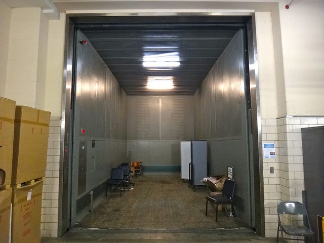 Service elevator open at the smithsonian