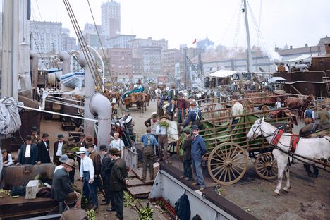 Banana docks, New York, ca. 1890-1910.