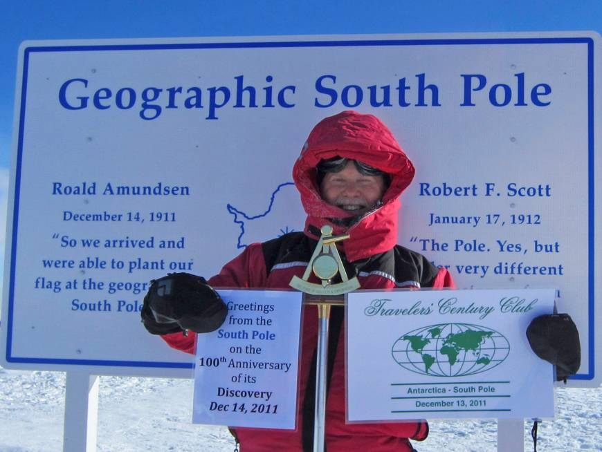 Donald Parrish visiting the South Pole in 2011 on the 100th Anniversary