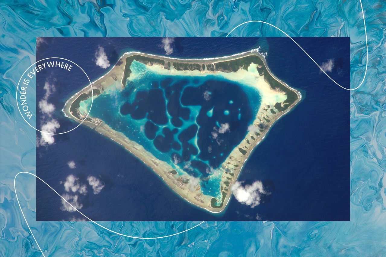 The island of Tokelau, seen here in an image from the International Space Station, has become a haven for cybercrime. 