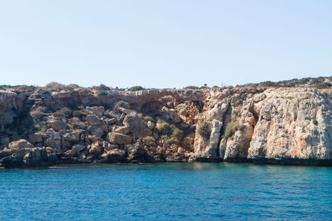 The waters of Protaras, Cyprus, near where the shipwreck was spotted.