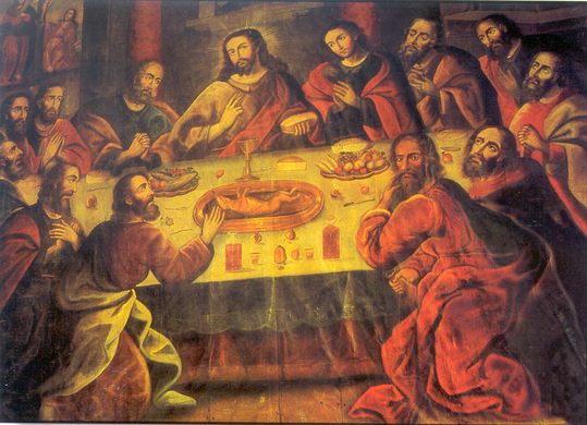 jesus eating with disciples