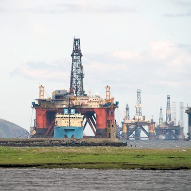 Abandoned oil rigs.