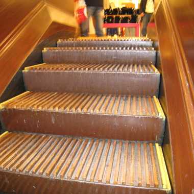 The wooden escalators at Macy's are almost 100 years old.