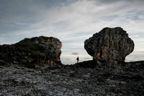 The Giant Rocks of Eleuthera. On the left is "The Bull" and on the right is "The Cow."