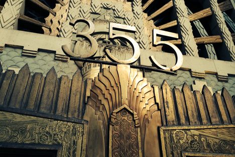The tarnished brass main entrance.