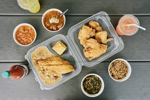 Everything at Li’l Dizzy’s Cafe is served in takeout containers.