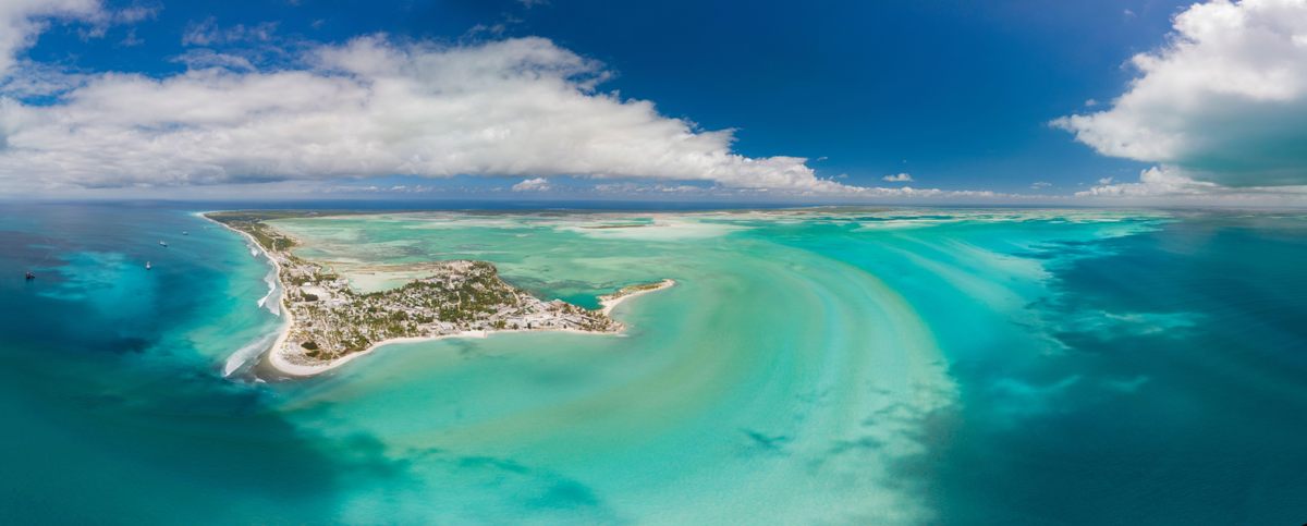 Christmas Island in Kiribati from above.