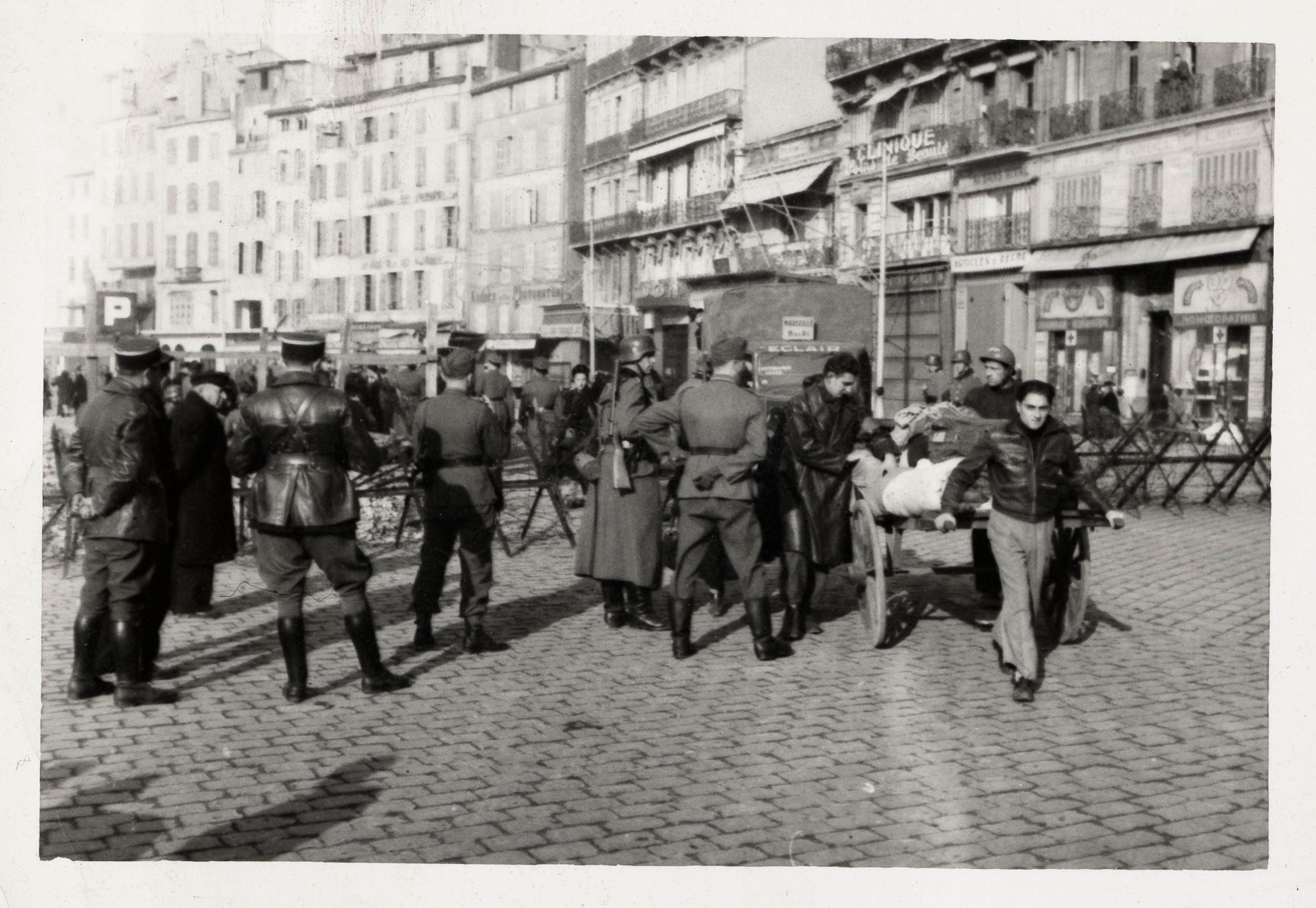German soldiers rounding up Jews in Marseille’s Vieux-Port in January 1943.