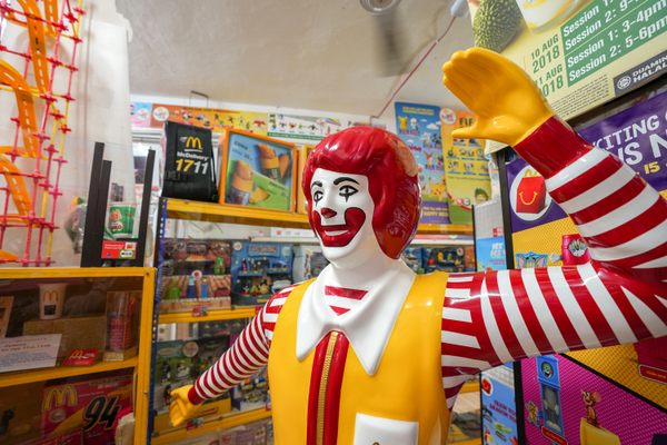 A Ronald McDonald statue from a McDonald's store in Langkawi, Malaysia.