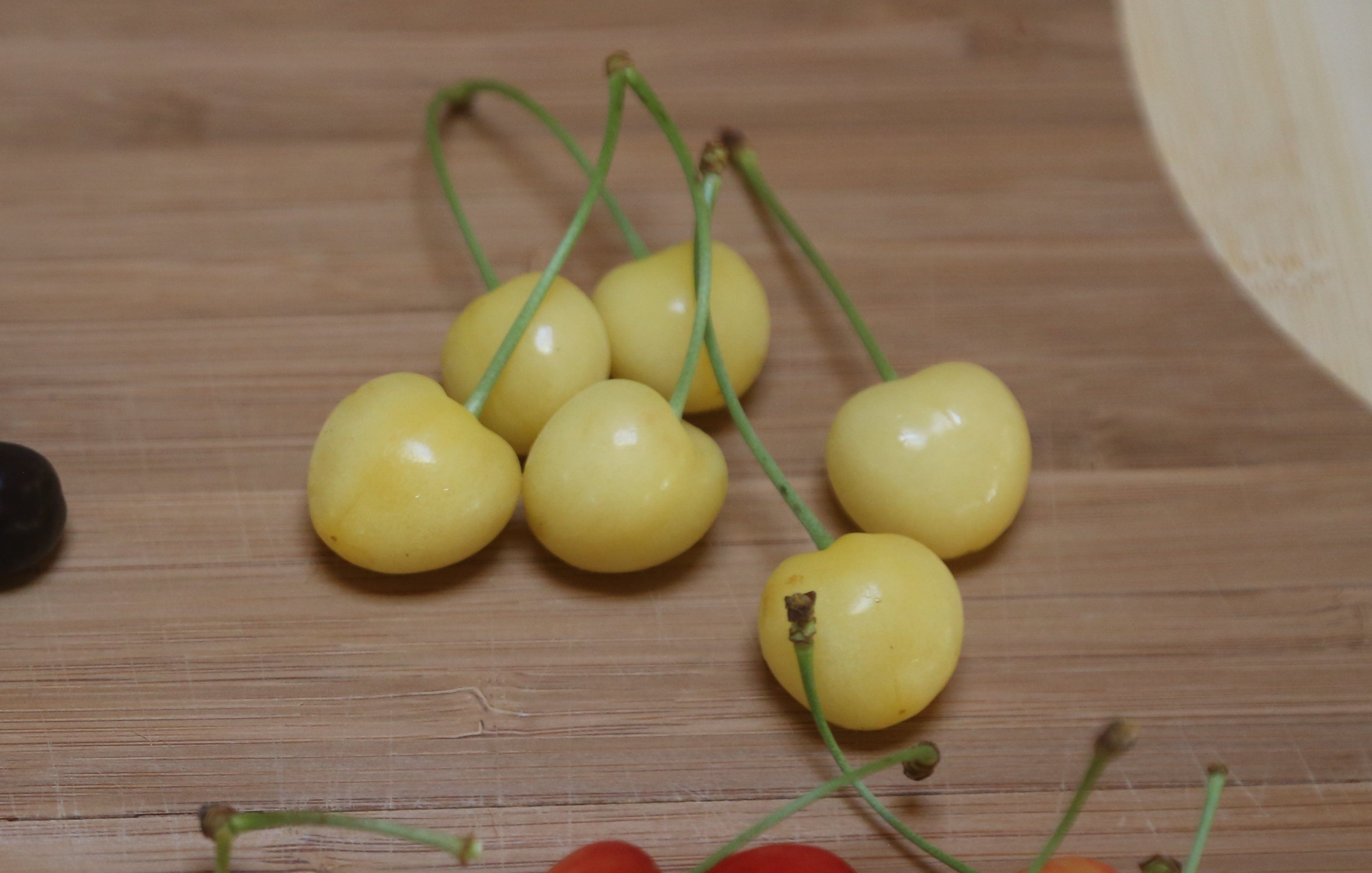 The ghostly, sweetish White Tartarian cherry.