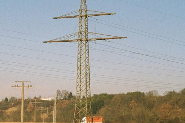 Last pylon of "Anlage 0704" close to Nehren substation. (Alpha/Atlas Obscura)