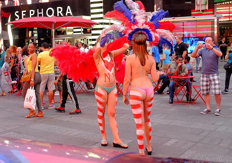 Hundreds Strip Down in Times Square for National Underwear Day