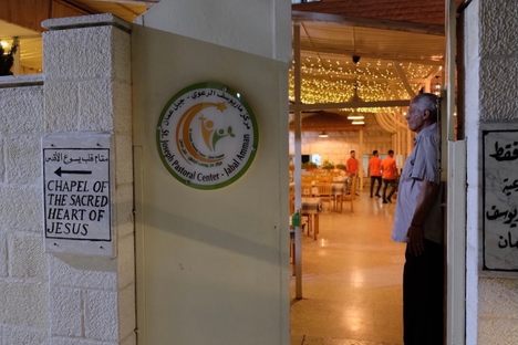 The church-owned restaurant has both courtyard seating and indoor dining area.