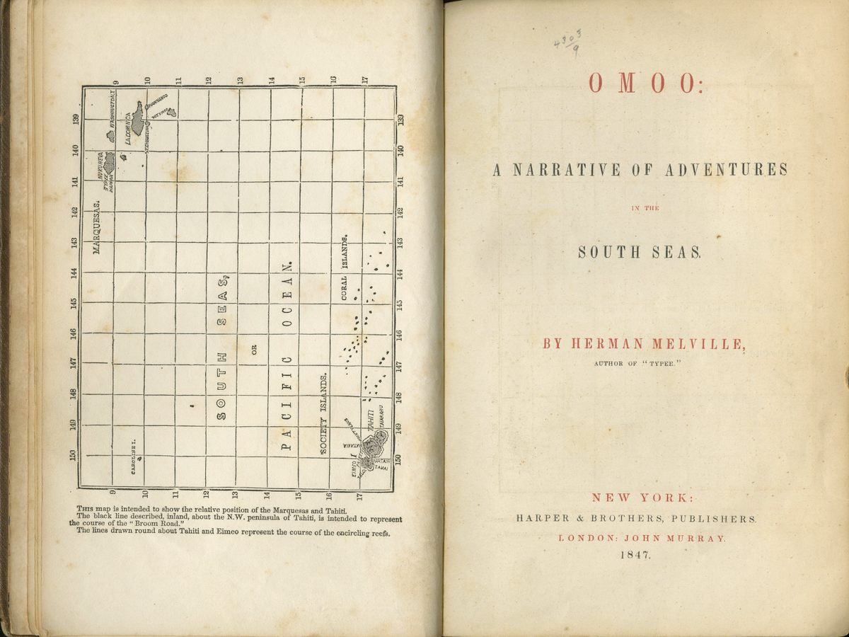 <em>Omoo: A Narrative of Adventures in the South Seas</em>, Herman Melville, London, 1847.