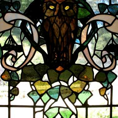 This owl never sleeps and keeps his eyes on the main entrance door