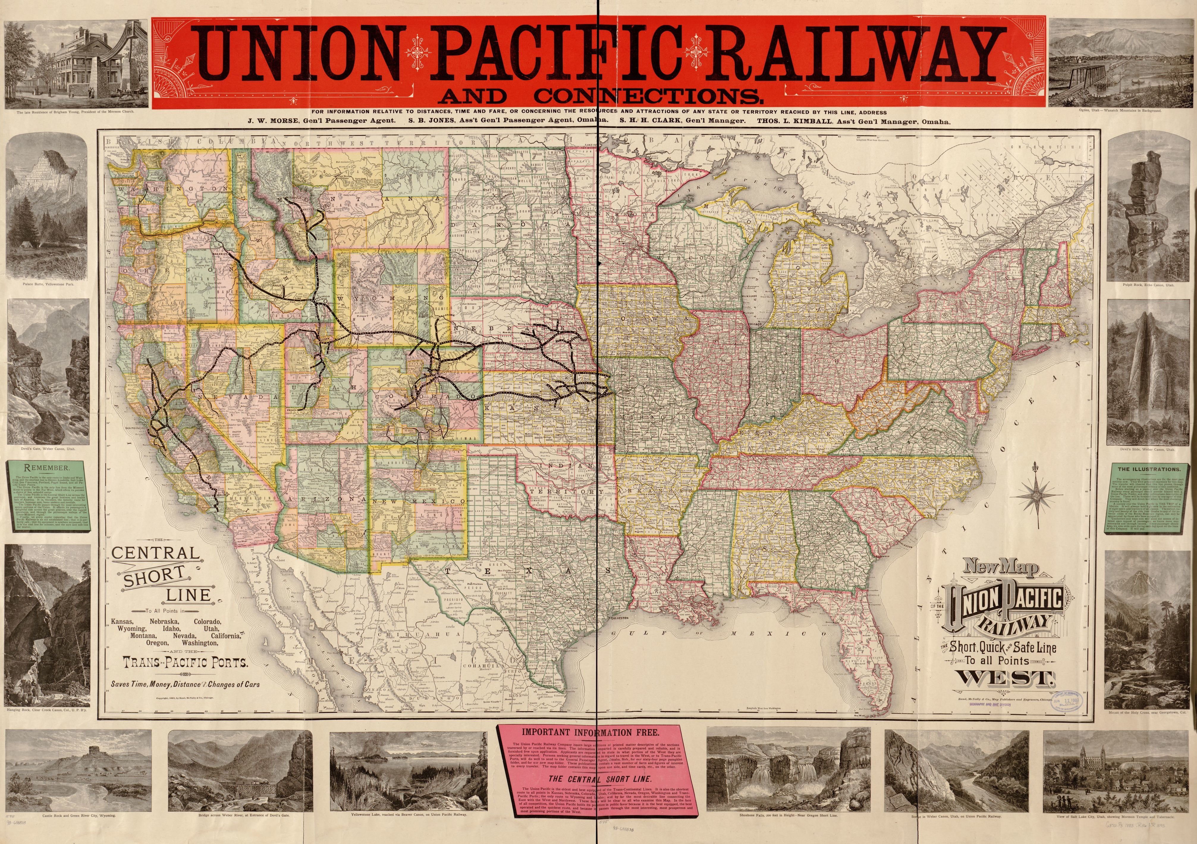 A map of the Union Pacific Railway.