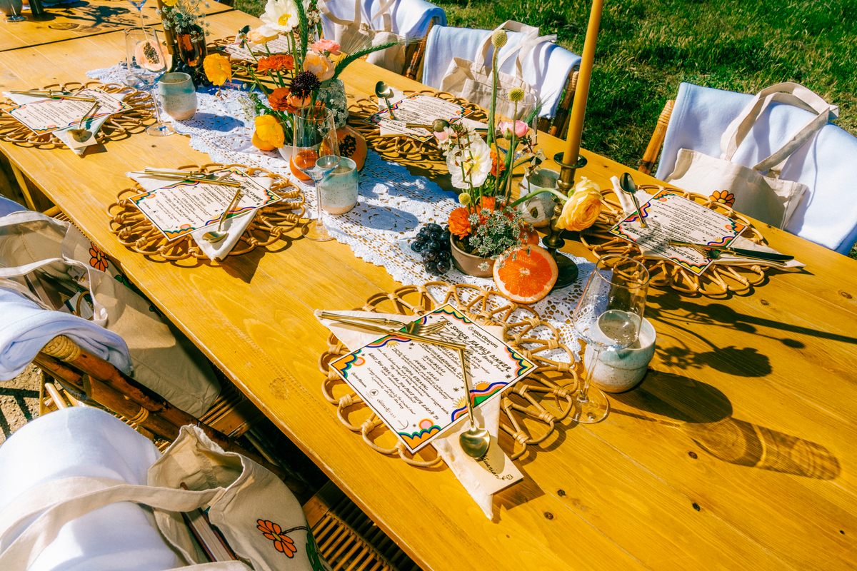 The table settings at the dinner thrown by Gastro Obscura with The Curated Feast.