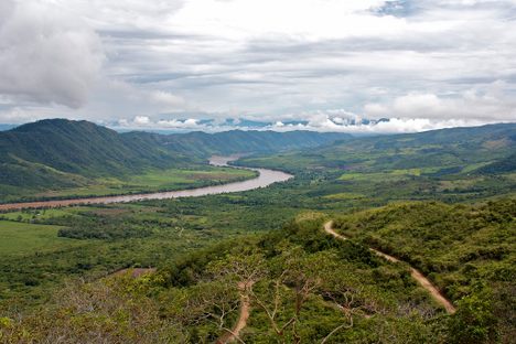 A view of an Amazon tributary in Peru. 