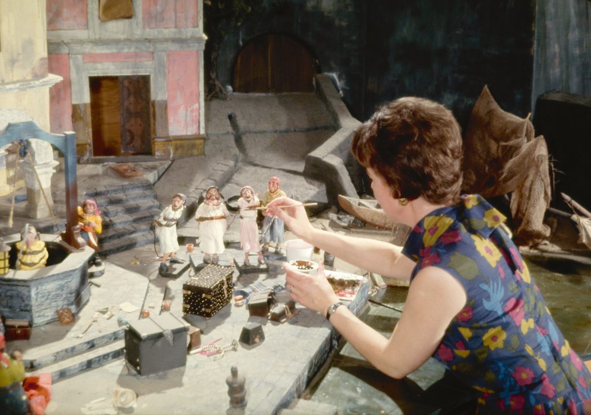 Harriet Burns, one of the original members of the model shop,
helped construct the scale models for "Pirates of the Caribbean," so Disney could study every detail from the point of view of future riders.