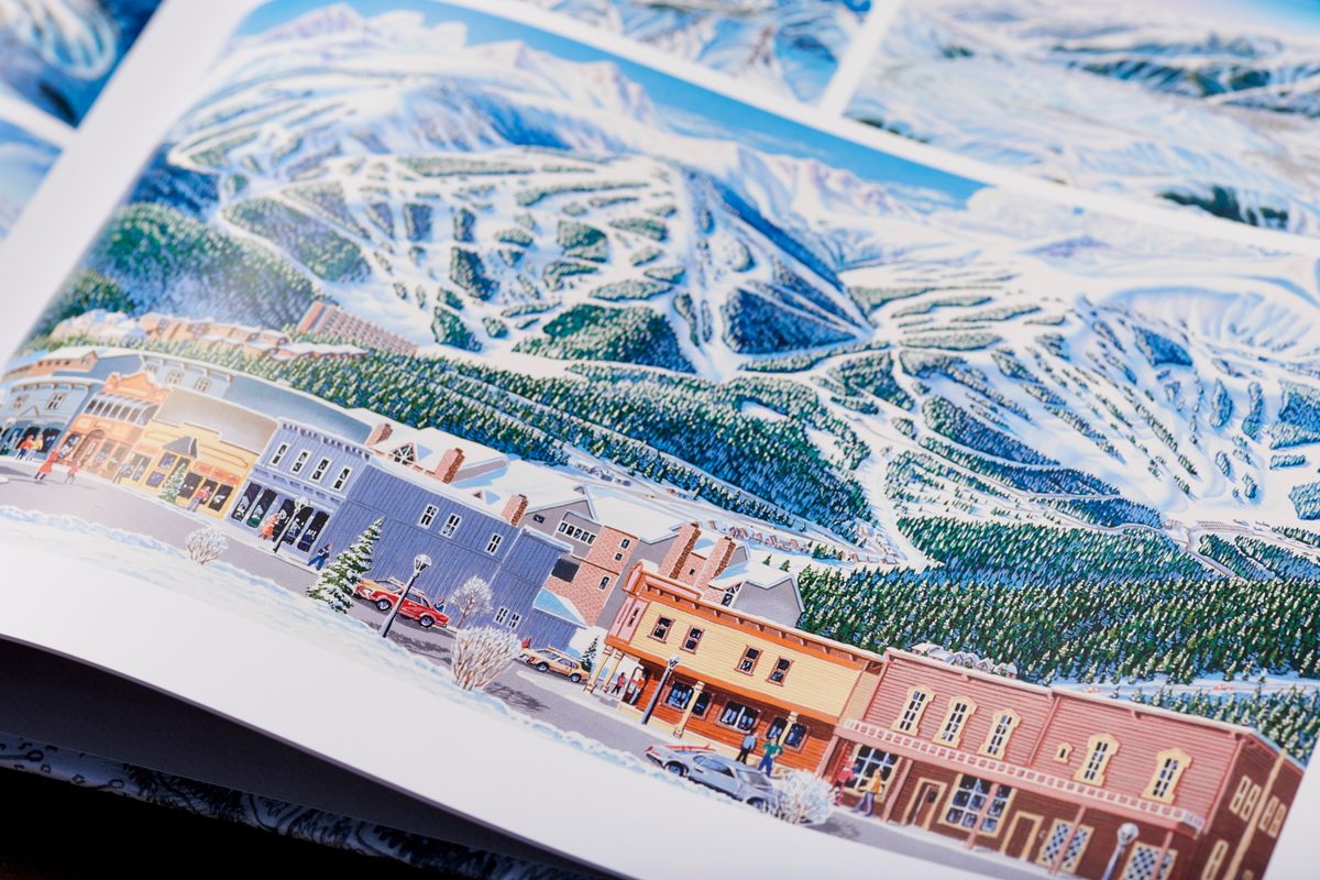 Some images, like this one of Breckenridge, also include depictions of places beyond the trail.