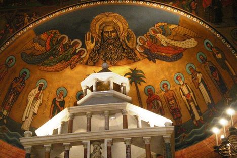 Mural above altar at St. Andrew's Catholic Church, Pasadena, California