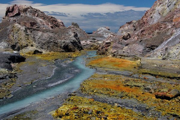 Sulphur was mined off and on over the years