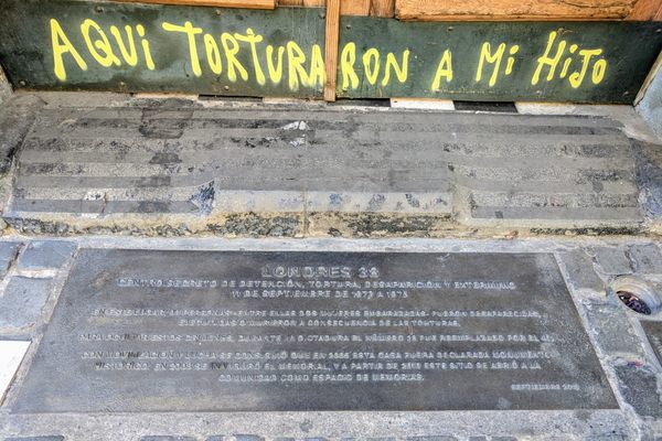 The plaque outside explaining the site’s history