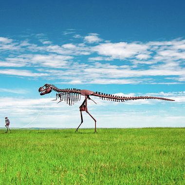 Skeleton Man Walking Skeleton Dinosaur.