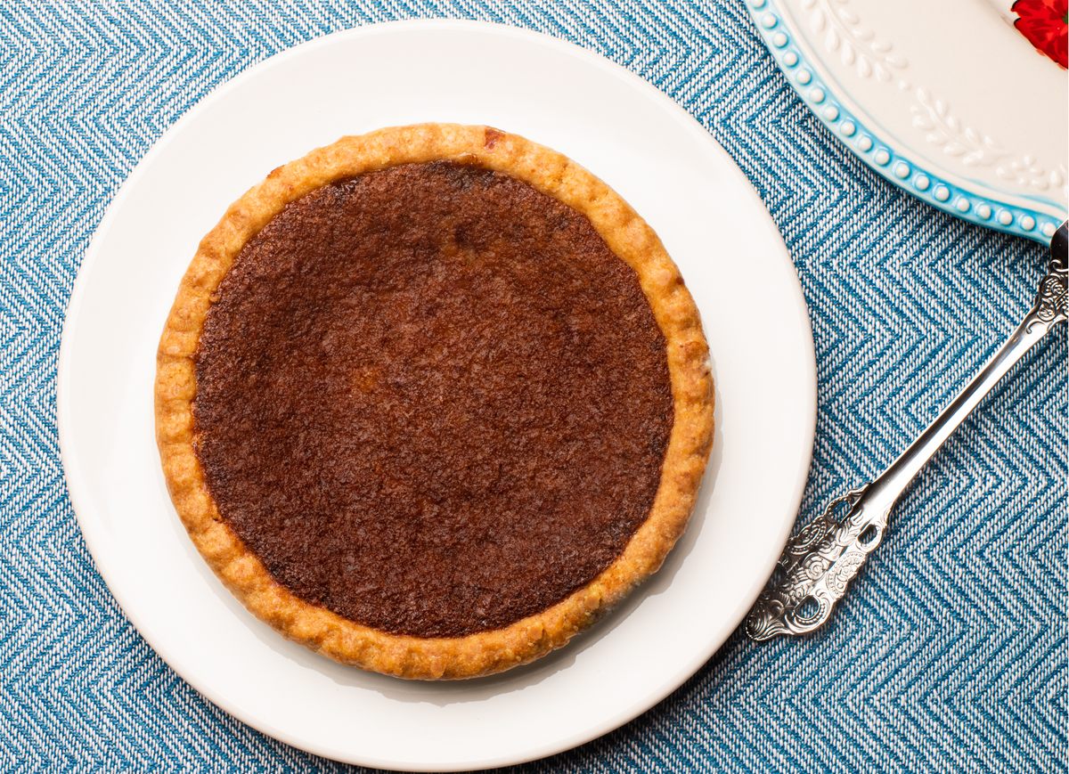 With a sweet, silky texture, the pie tricks eaters into thinking it contains caramel.