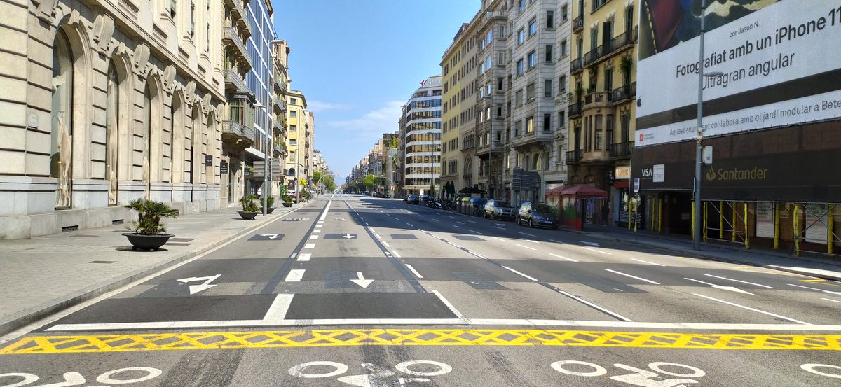 The empty streets of Barcelona that Jordi Felipe Álvarez found upon arrival.
