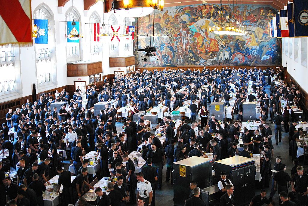 One of the Mess Halls at lunchtime.