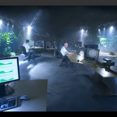 Pionen's Network Operations Center. Complete with fog.