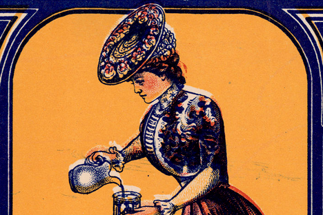 Part of the label from a tin of mock turtle soup, 1906.