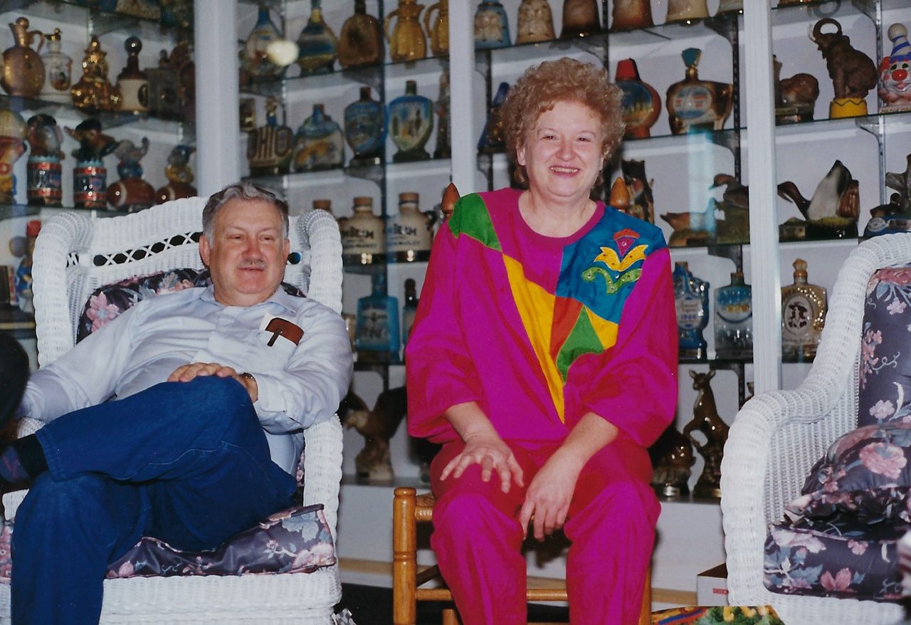 Charles and Betty at home with their collection.