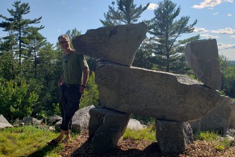 Look out for the stone guy and his "dog."