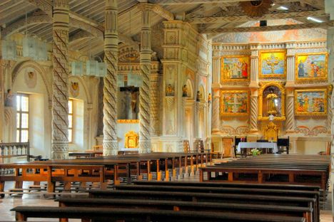 Interior of the Mission Church of San Xavier.
