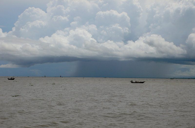 A monsoonal storm brews over the Bay of Bengal.