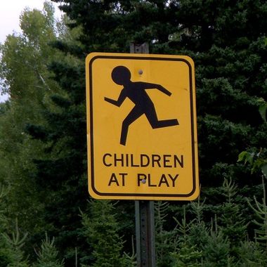 Sign across the street from the house
