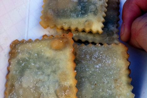 These ravioli-looking pockets are filled with beer.