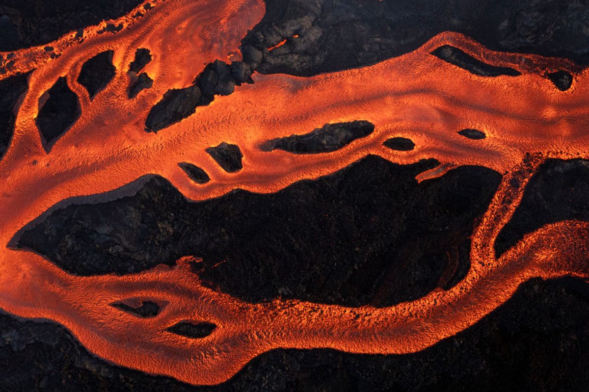 Flows of lava coursed across the island to the sea, destroying everything in their path.
